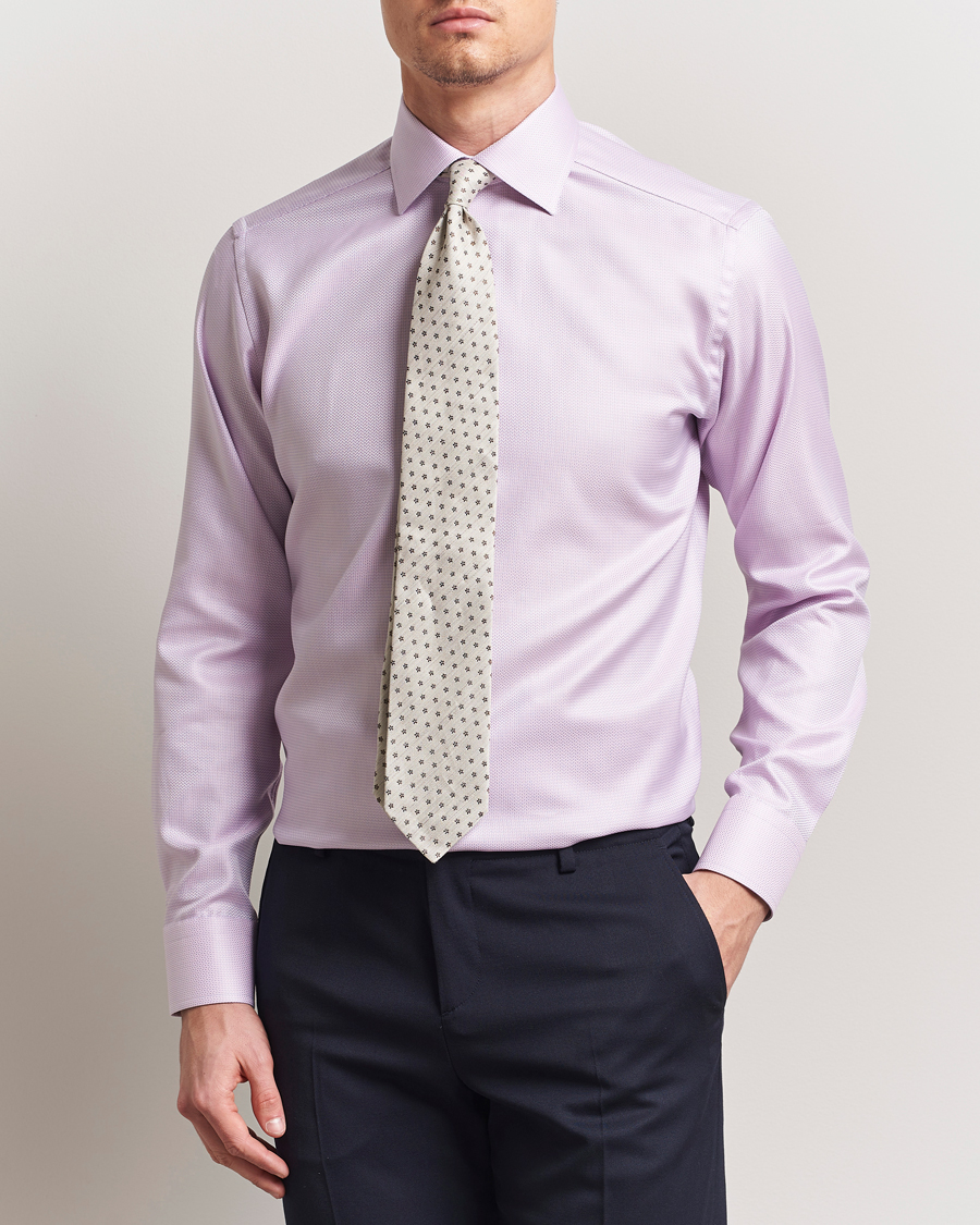 Herre | Skjorter | Eton | Slim Fit Signature Dobby Shirt Pink