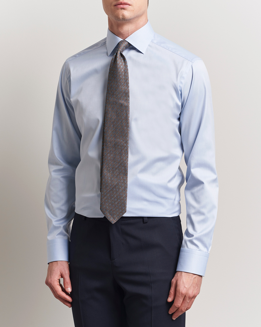 Herre | Skjorter | Eton | Slim Fit Signature Twill Contrast Shirt Light Blue
