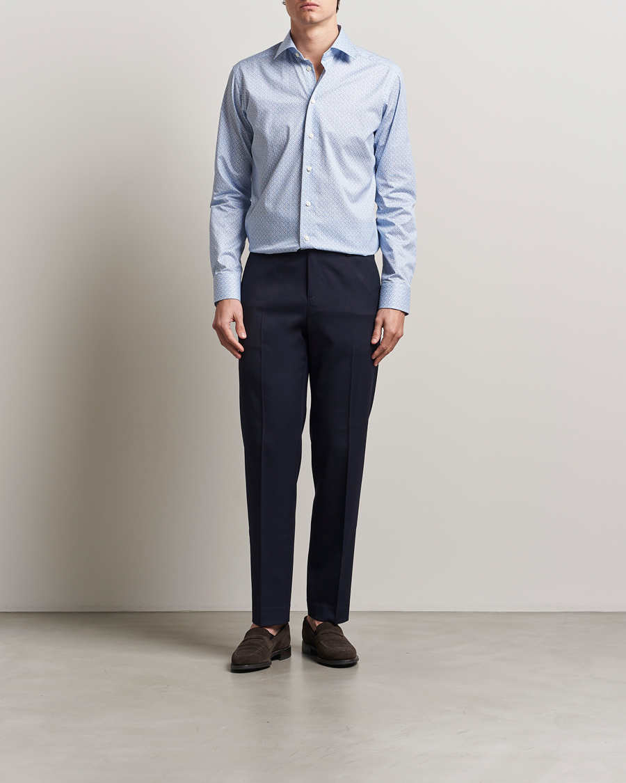 Herre | Skjorter | Eton | Slim Fit Signature Twill Printed Shirt Light Blue