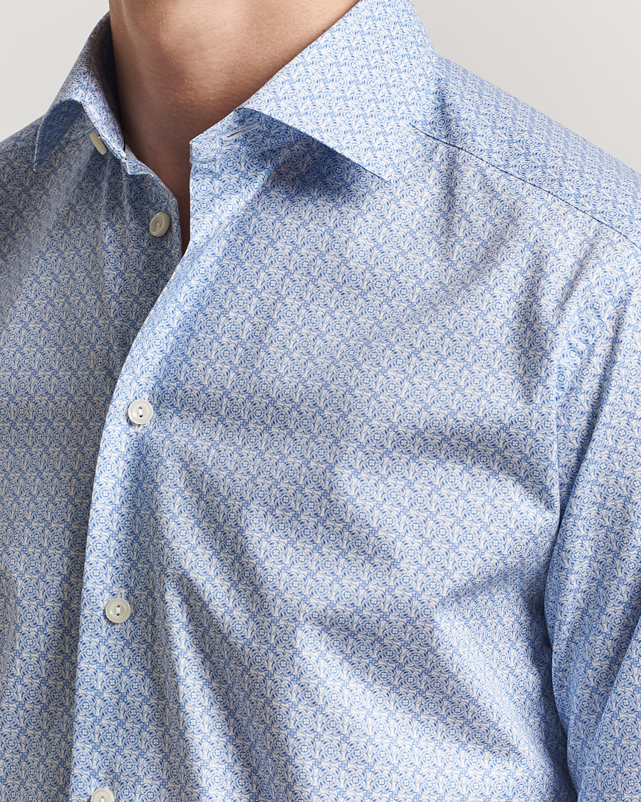 Herre | Skjorter | Eton | Slim Fit Signature Twill Printed Shirt Light Blue