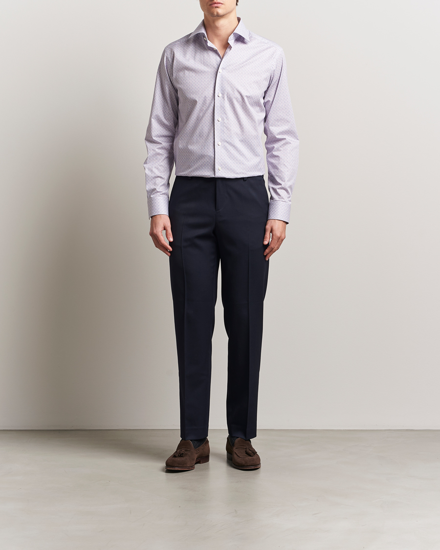 Herre | Skjorter | Eton | Slim Fit Signature Twill Printed Shirt Pink