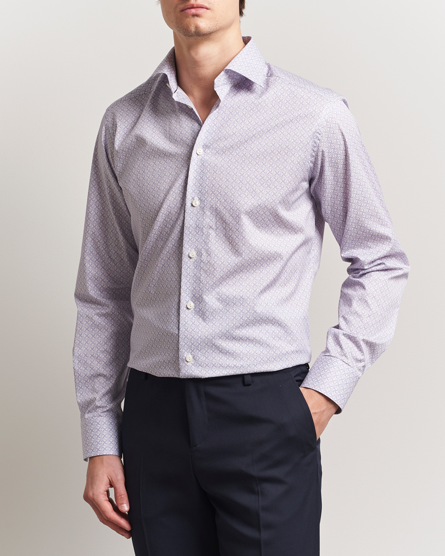 Herre | Skjorter | Eton | Slim Fit Signature Twill Printed Shirt Pink