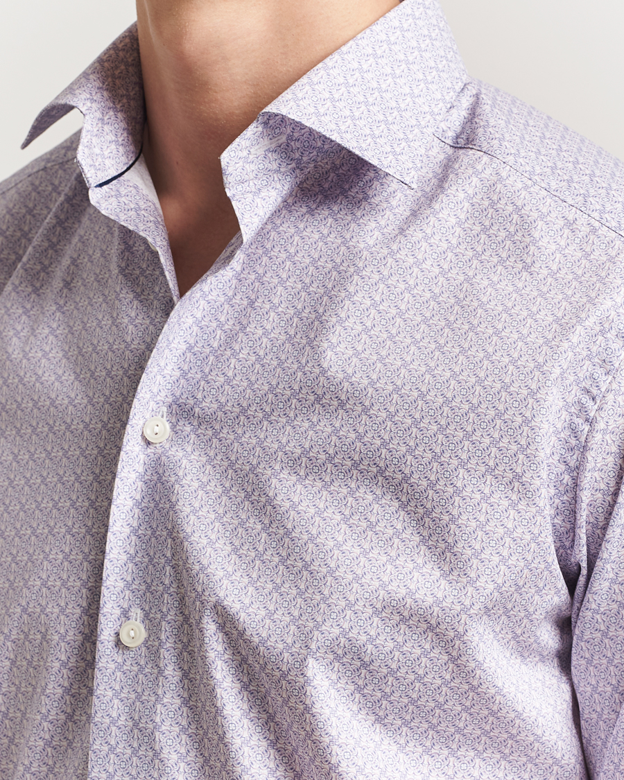 Herre | Skjorter | Eton | Slim Fit Signature Twill Printed Shirt Pink
