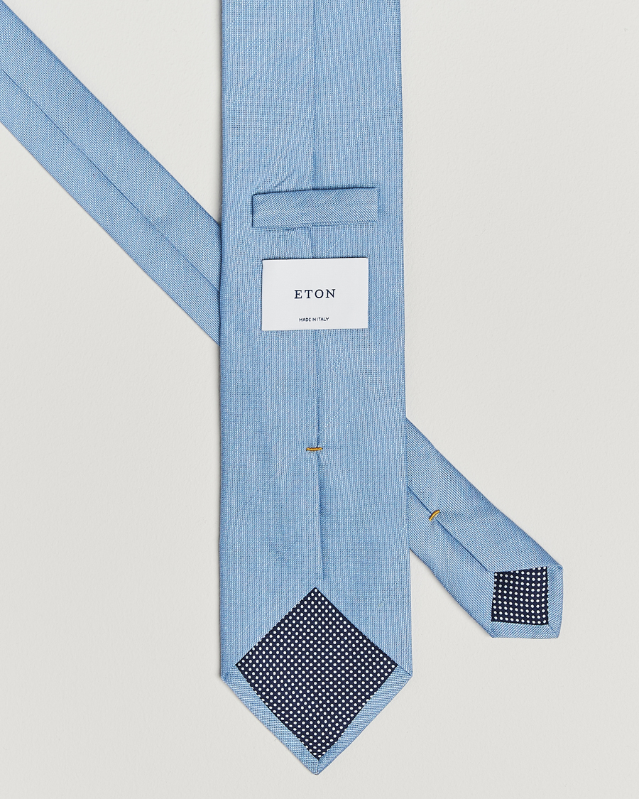 Herre | Slips | Eton | Silk/Linen Tie Light Blue