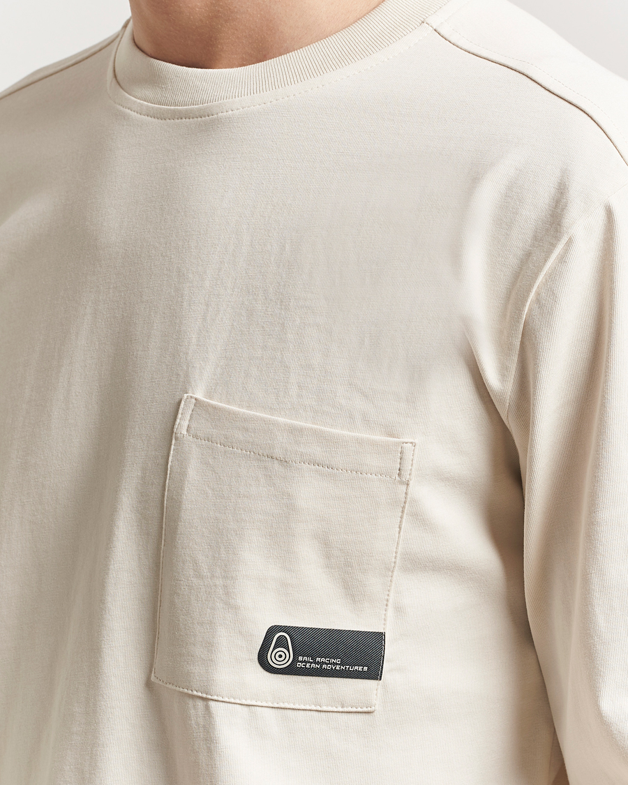 Herre | T-Shirts | Sail Racing | Cyclone Heavy Cotton Long Sleeve T-Shirt Off White