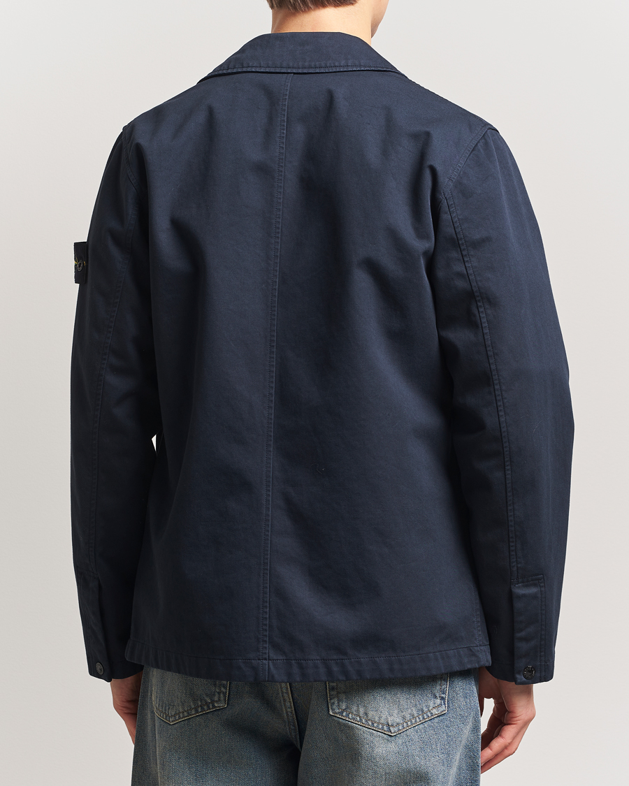 Herre | Jakker | Stone Island | Raso Gommato 3L Cotton Blazer Jacket Navy Blue