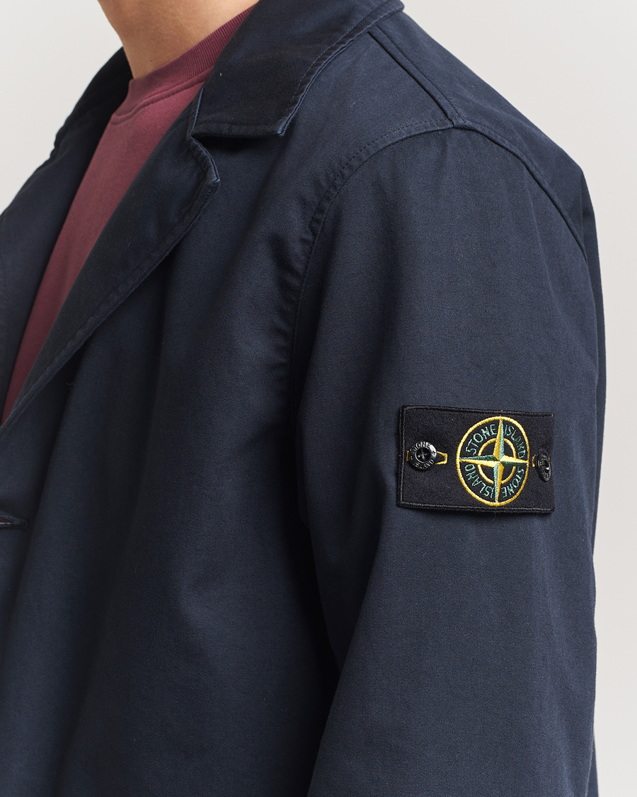Herre | Jakker | Stone Island | Raso Gommato 3L Cotton Blazer Jacket Navy Blue