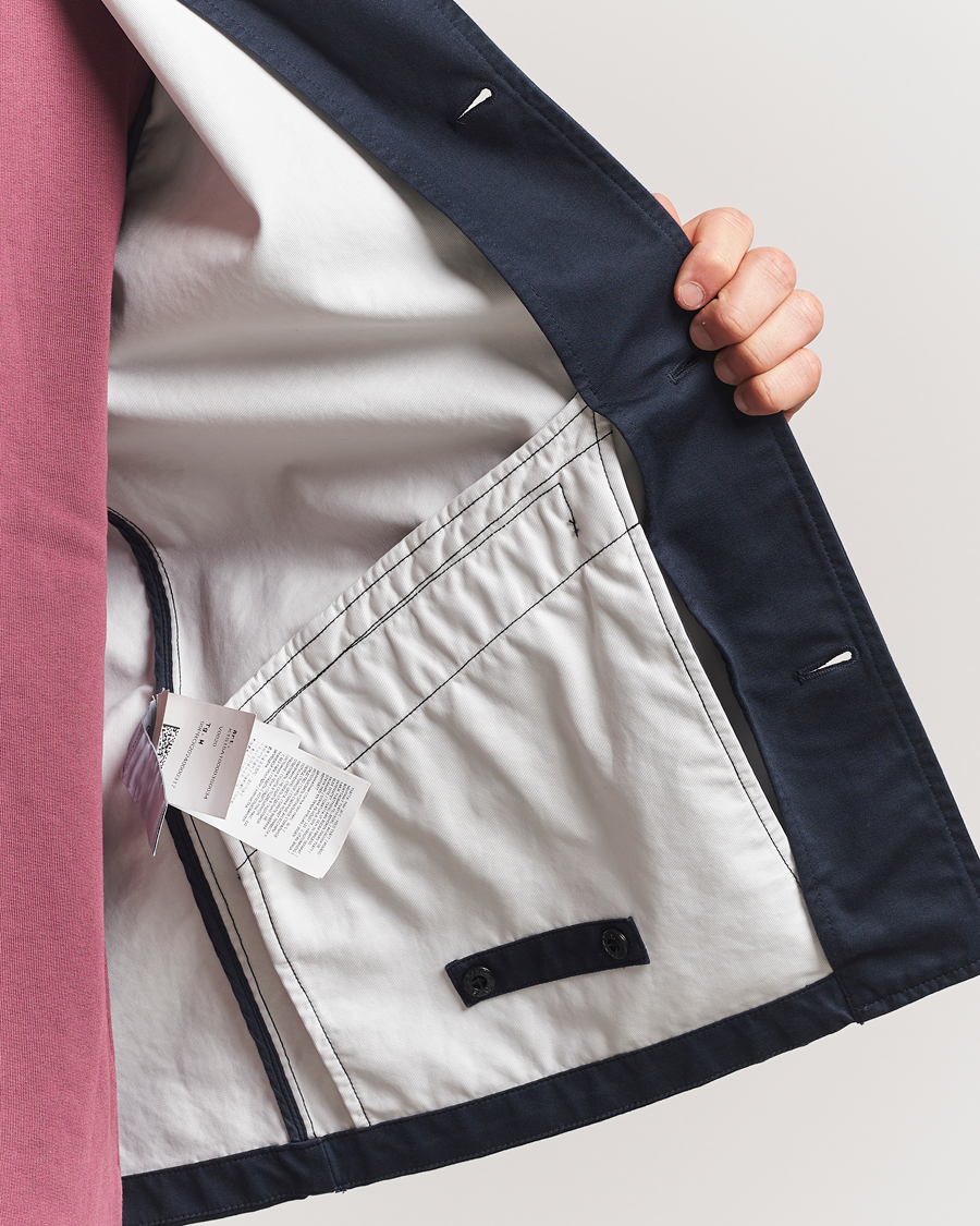 Herre | Jakker | Stone Island | Raso Gommato 3L Cotton Blazer Jacket Navy Blue