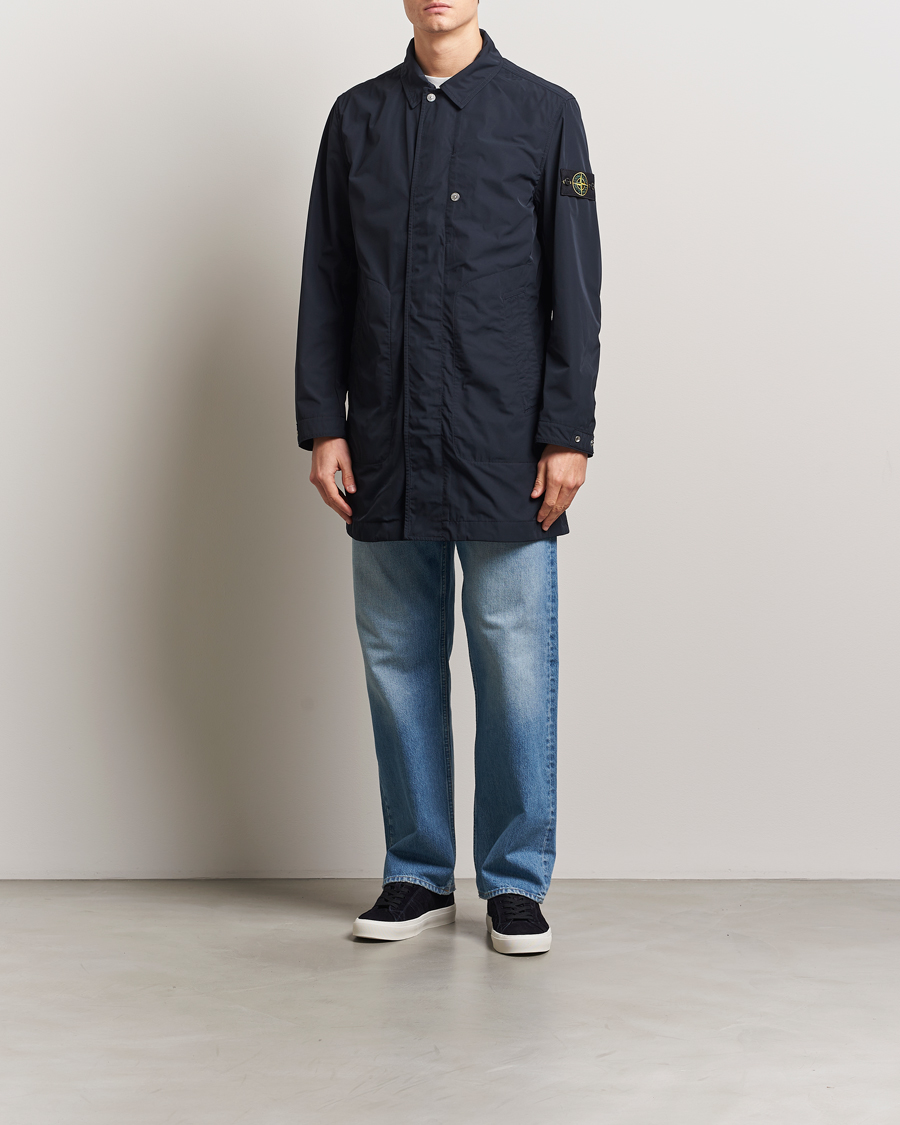 Herre | Jakker | Stone Island | Micro Twill Long Coat Navy Blue