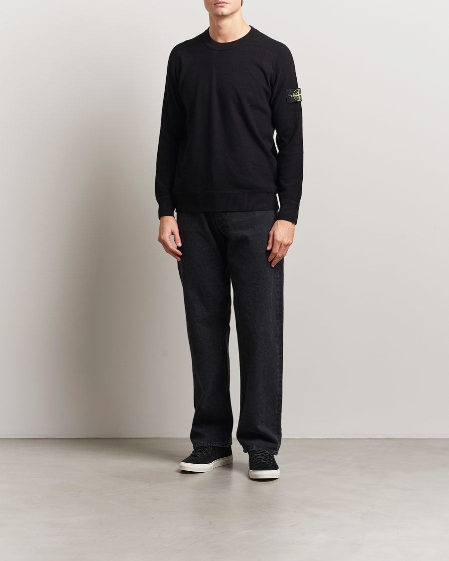 Herre | Gensere | Stone Island | Micro Stitch Organic Cotton Crew Black