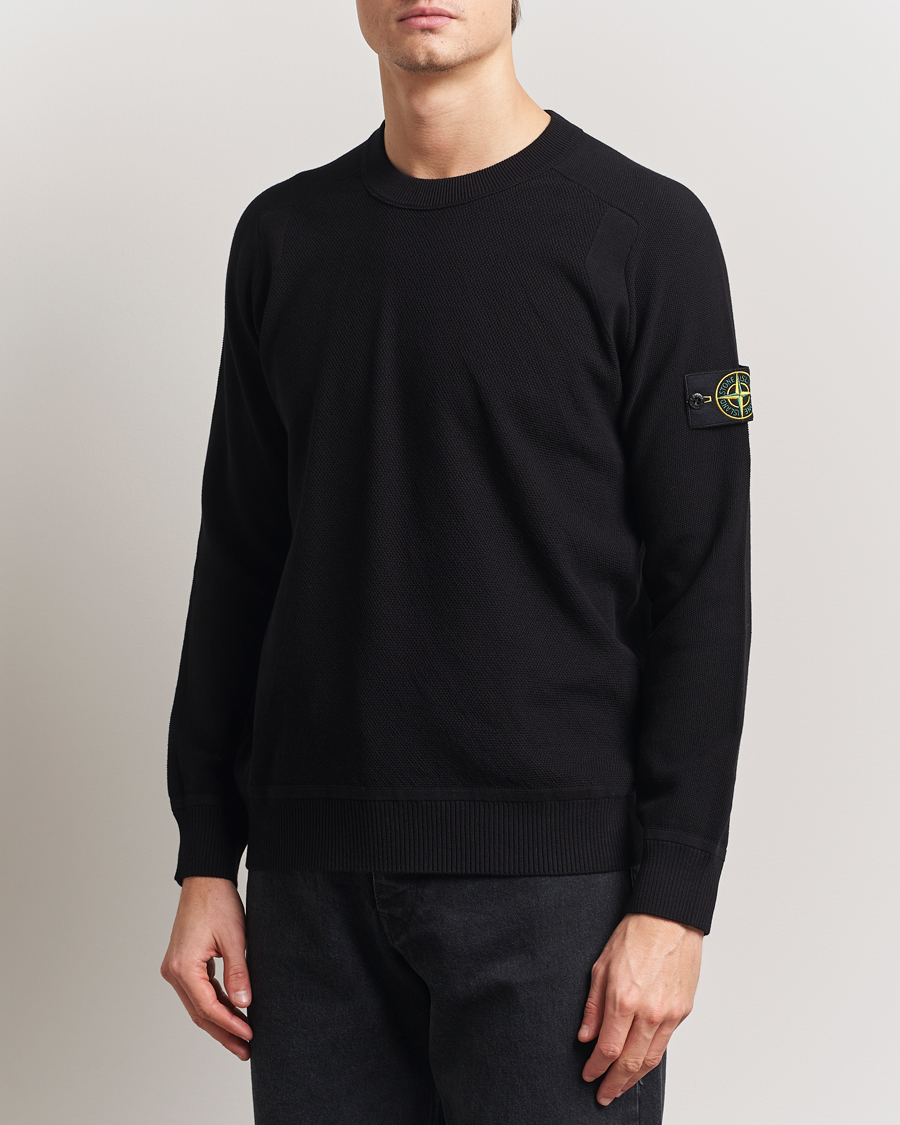 Herre | Gensere | Stone Island | Micro Stitch Organic Cotton Crew Black