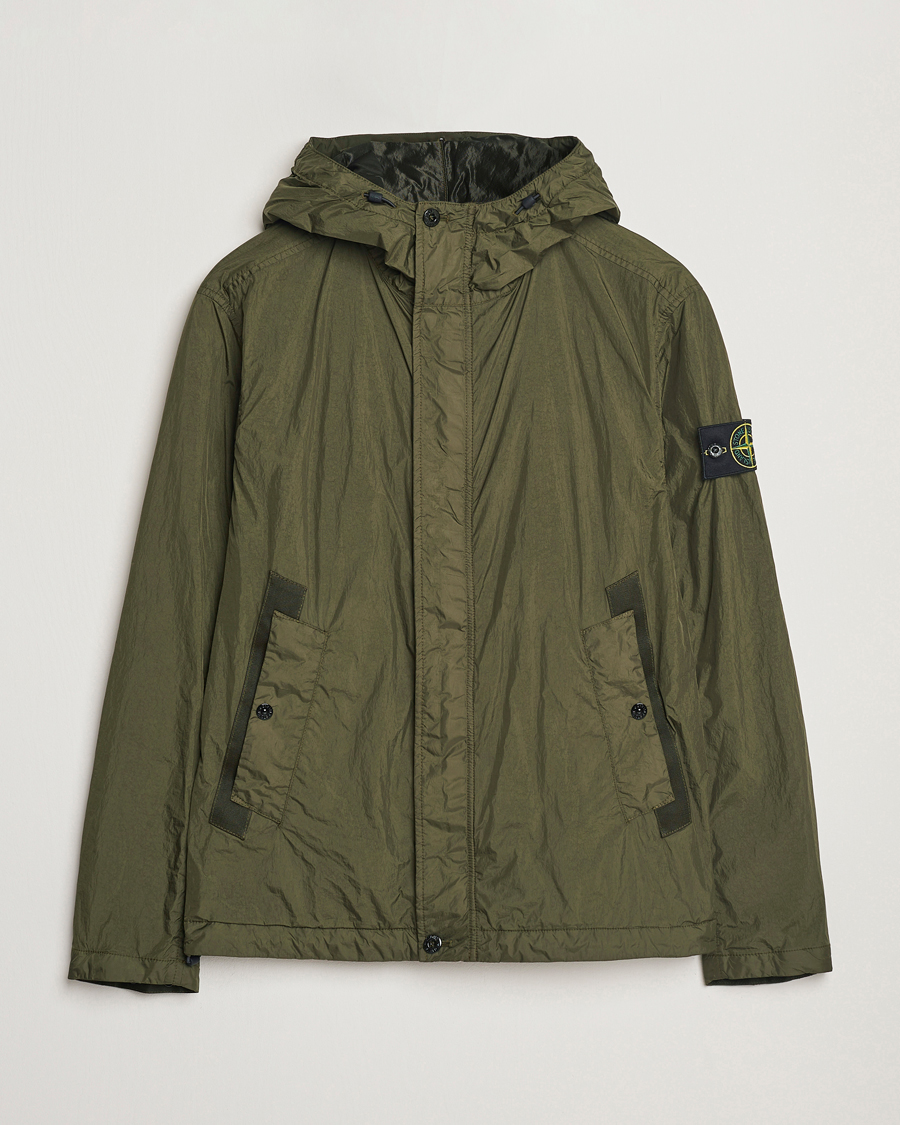 Herre | Jakker | Stone Island | Crinkle Reps Hooded Jacket Military Green