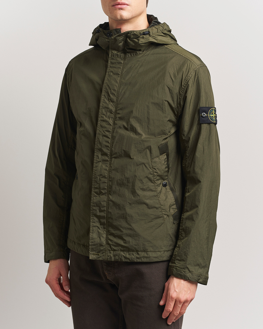 Herre | Jakker | Stone Island | Crinkle Reps Hooded Jacket Military Green