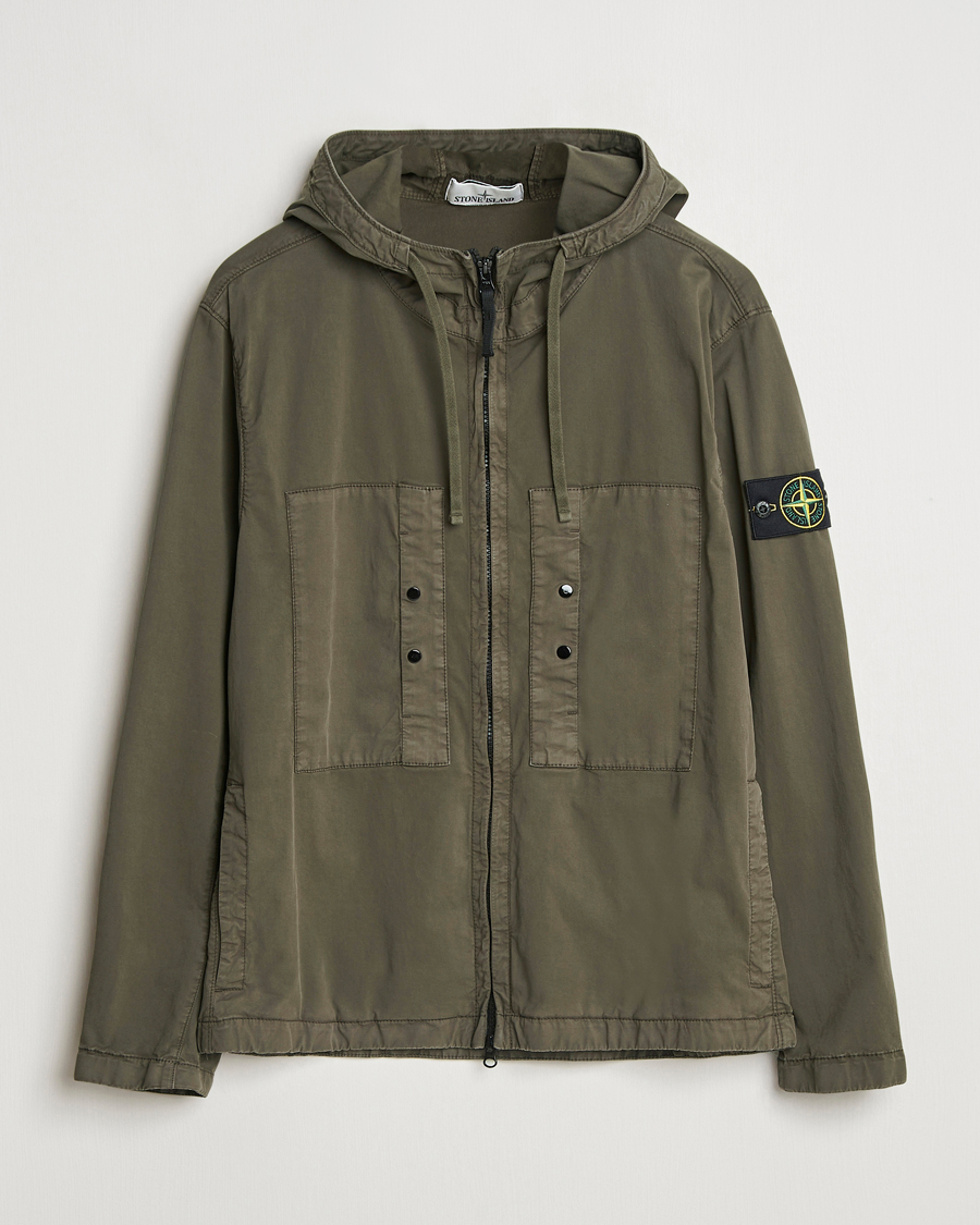 Herre | Jakker | Stone Island | Supima Cotton Stretch Hooded Jacket Military Green