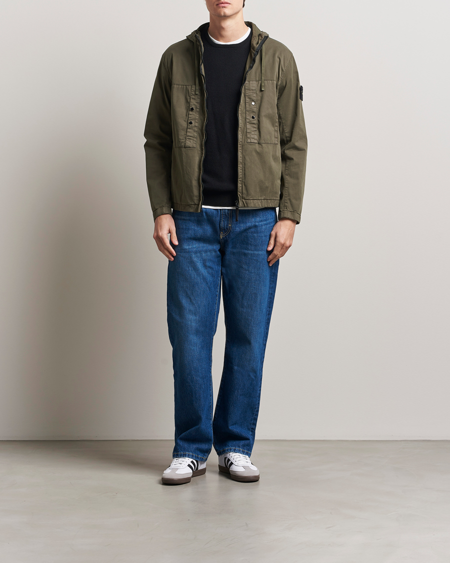 Herre | Jakker | Stone Island | Supima Cotton Stretch Hooded Jacket Military Green