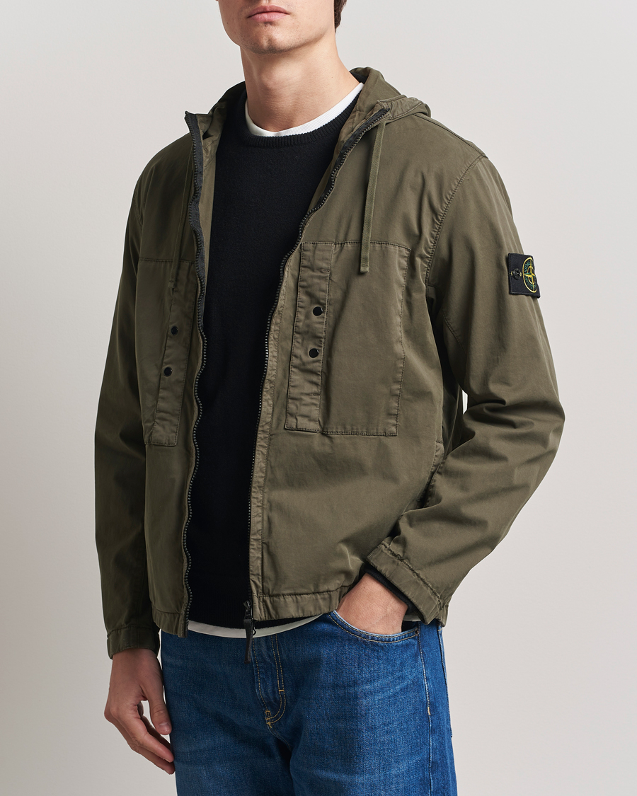 Herre | Jakker | Stone Island | Supima Cotton Stretch Hooded Jacket Military Green