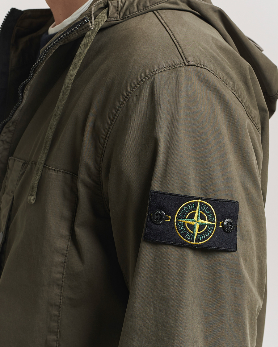 Herre | Jakker | Stone Island | Supima Cotton Stretch Hooded Jacket Military Green