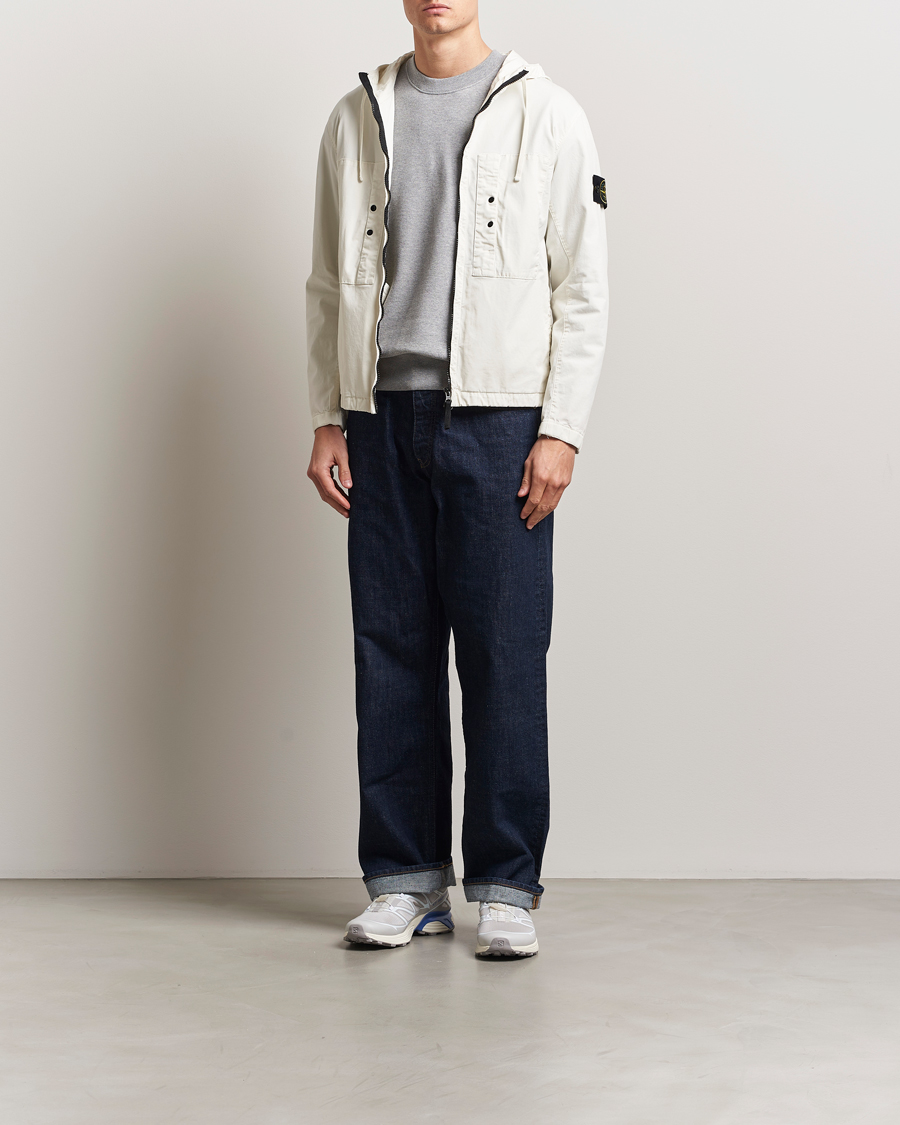 Herre | Jakker | Stone Island | Supima Cotton Stretch Hooded Jacket Ivory