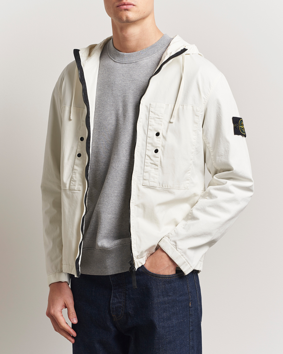 Herre | Jakker | Stone Island | Supima Cotton Stretch Hooded Jacket Ivory