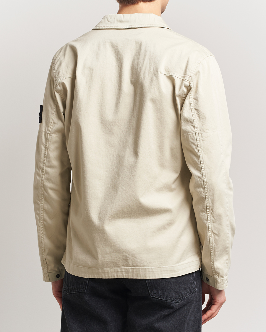 Herre | Skjorter | Stone Island | Cotton Stretch Zip Overshirt Sand