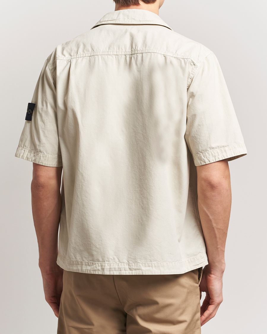 Herre | Skjorter | Stone Island | Cotton Canvas Old Effect Short Sleeve Shirt Sand