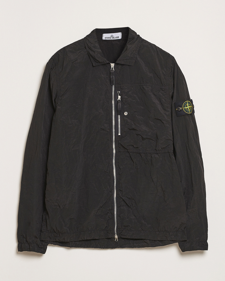 Herre | Skjorter | Stone Island | Nylon Metal Zip Overshirt Black