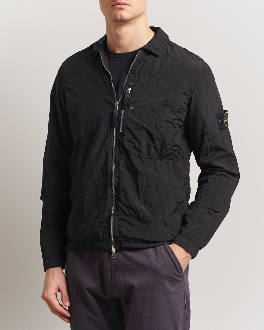 Herre | Skjorter | Stone Island | Nylon Metal Zip Overshirt Black