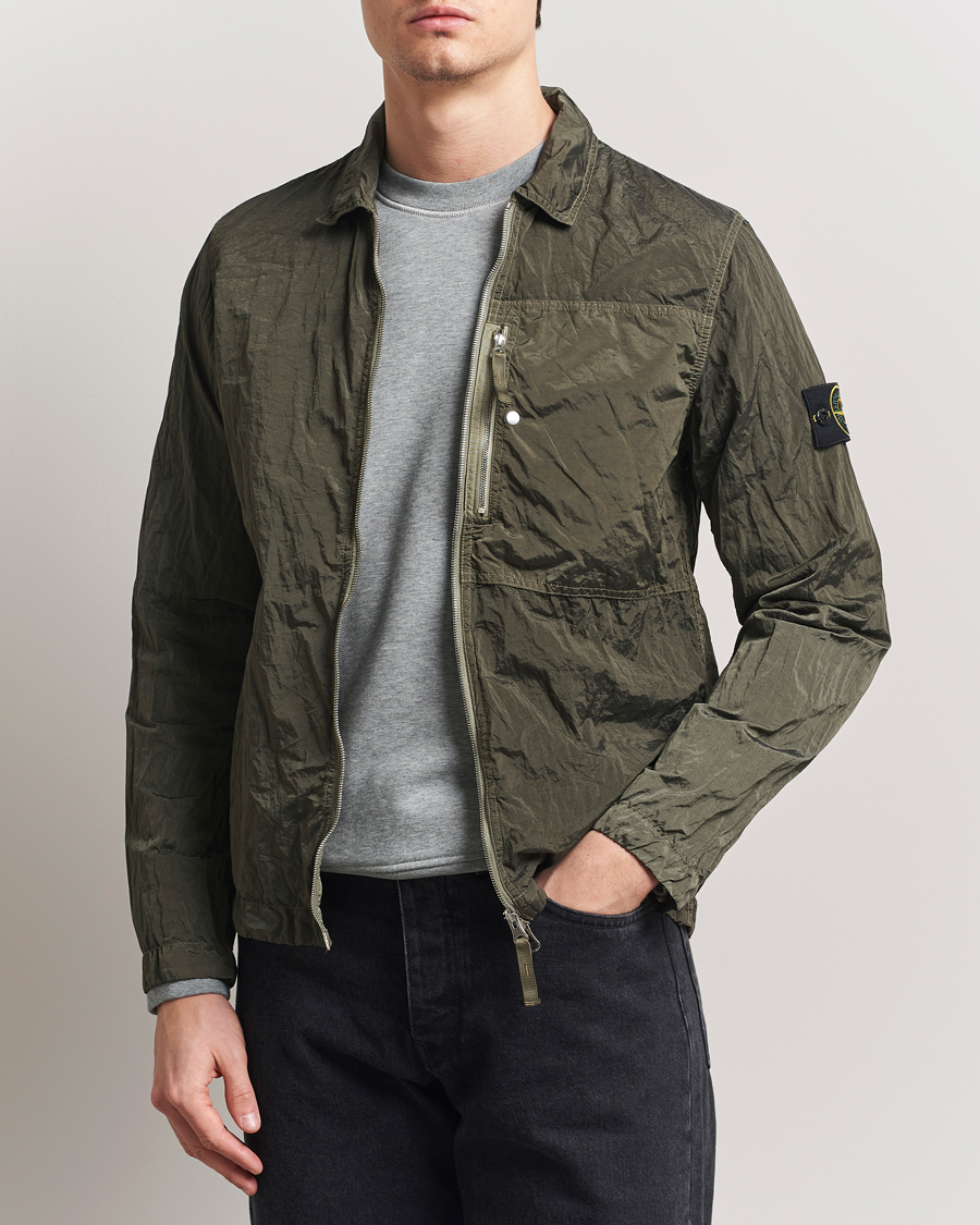 Herre | Skjorter | Stone Island | Nylon Metal Zip Overshirt Military Green