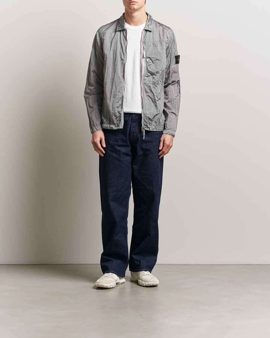 Herre | Skjorter | Stone Island | Nylon Metal Zip Overshirt Pearl Grey