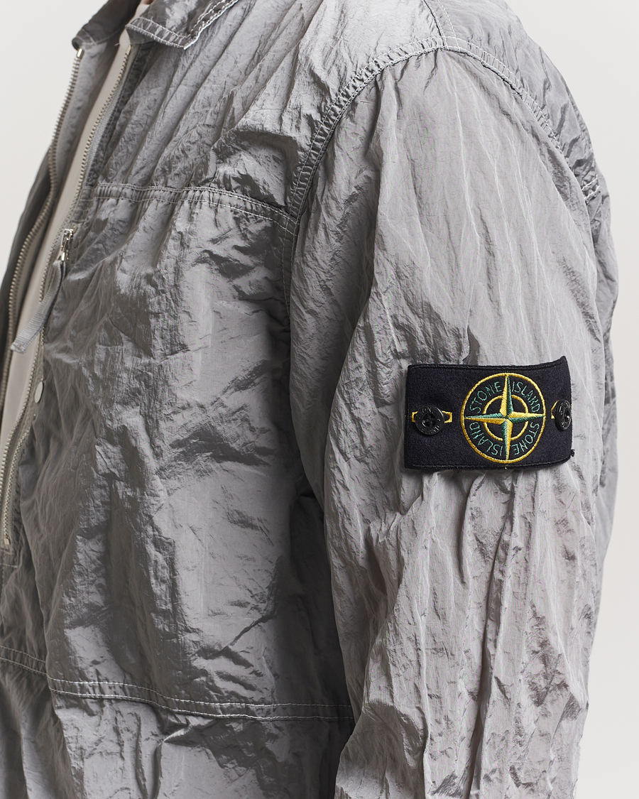 Herre | Skjorter | Stone Island | Nylon Metal Zip Overshirt Pearl Grey