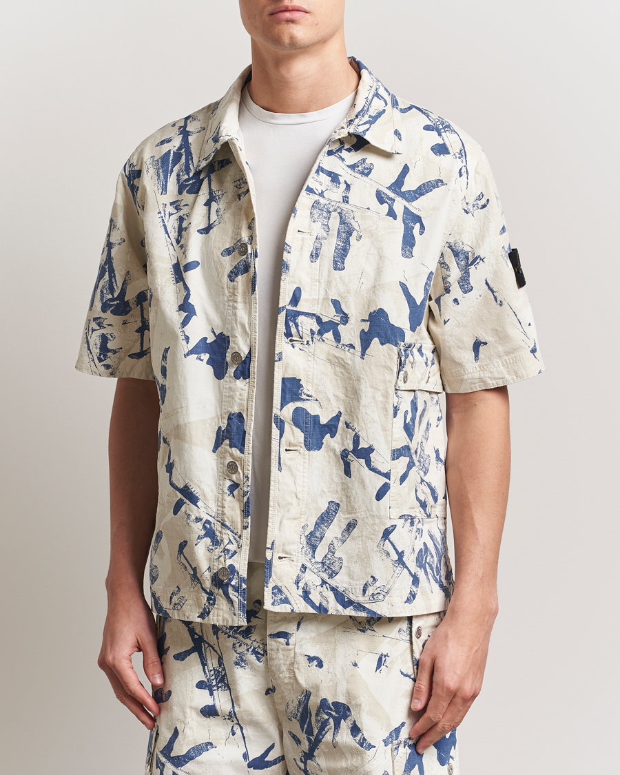 Herre | Skjorter | Stone Island | Stretch Ripstop Camo Short Sleeve Shirt Desert