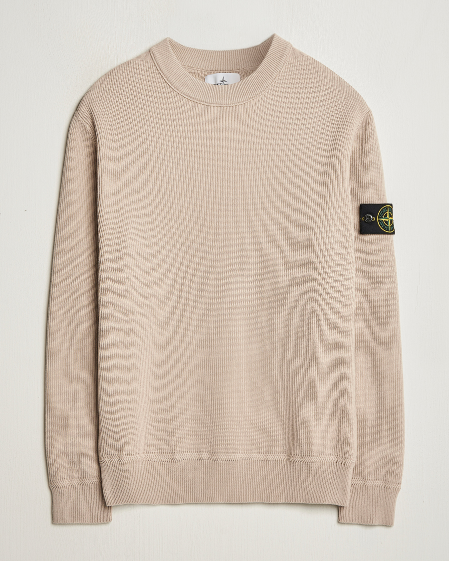 Herre | Gensere | Stone Island | Ribbed Soft Organic Cotton Crewneck Desert