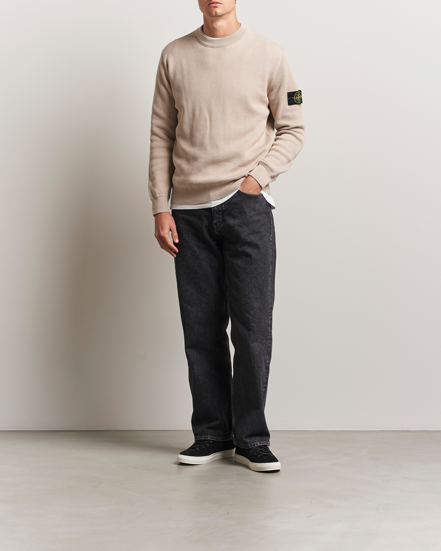 Herre | Gensere | Stone Island | Ribbed Soft Organic Cotton Crewneck Desert