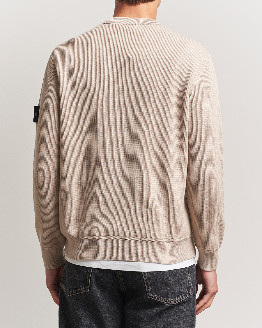 Herre | Gensere | Stone Island | Ribbed Soft Organic Cotton Crewneck Desert