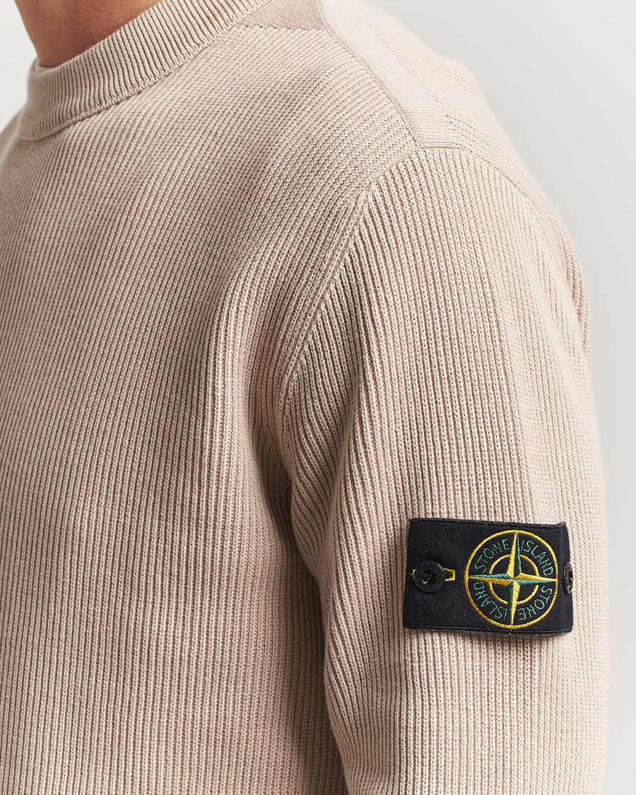 Herre | Gensere | Stone Island | Ribbed Soft Organic Cotton Crewneck Desert