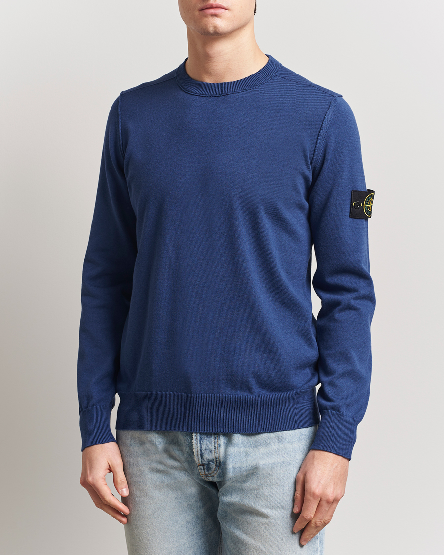 Herre | Gensere | Stone Island | Soft Organic Cotton Crew Neck Blue Marine