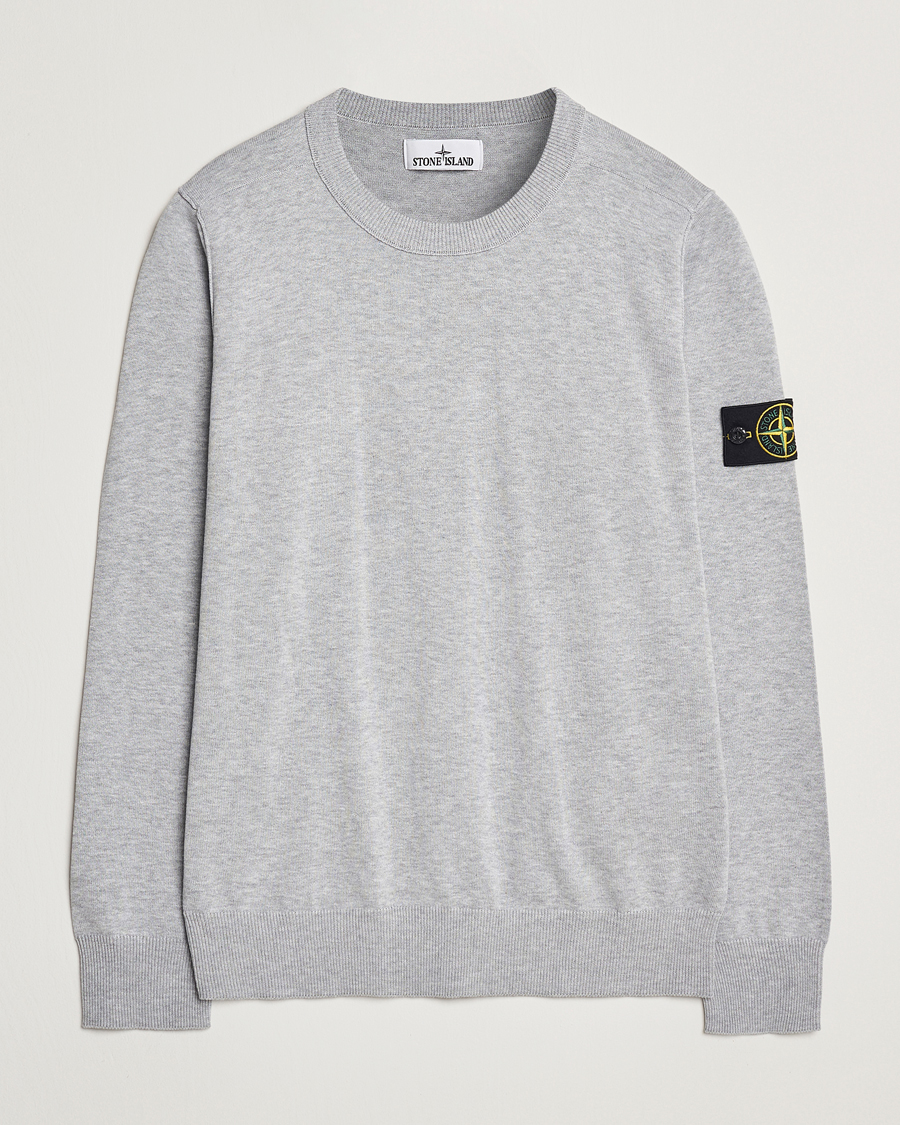 Herre | Gensere | Stone Island | Soft Organic Cotton Crew Neck Melange Pearl Grey