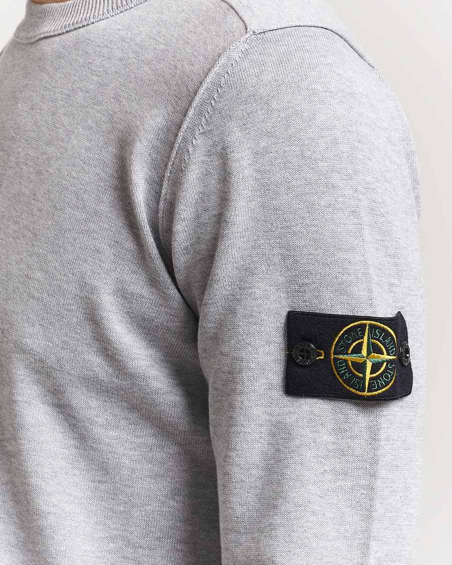 Herre | Gensere | Stone Island | Soft Organic Cotton Crew Neck Melange Pearl Grey