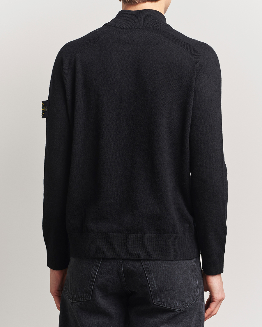 Herre | Gensere | Stone Island | Knitted Geelong Wool Half Button Zip Black