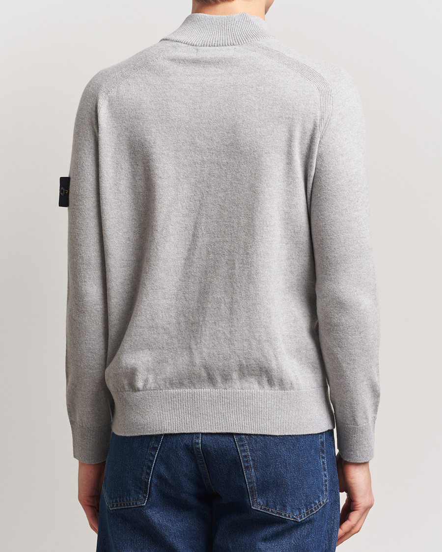 Herre | Gensere | Stone Island | Knitted Geelong Wool Half Button Zip Melange Grey