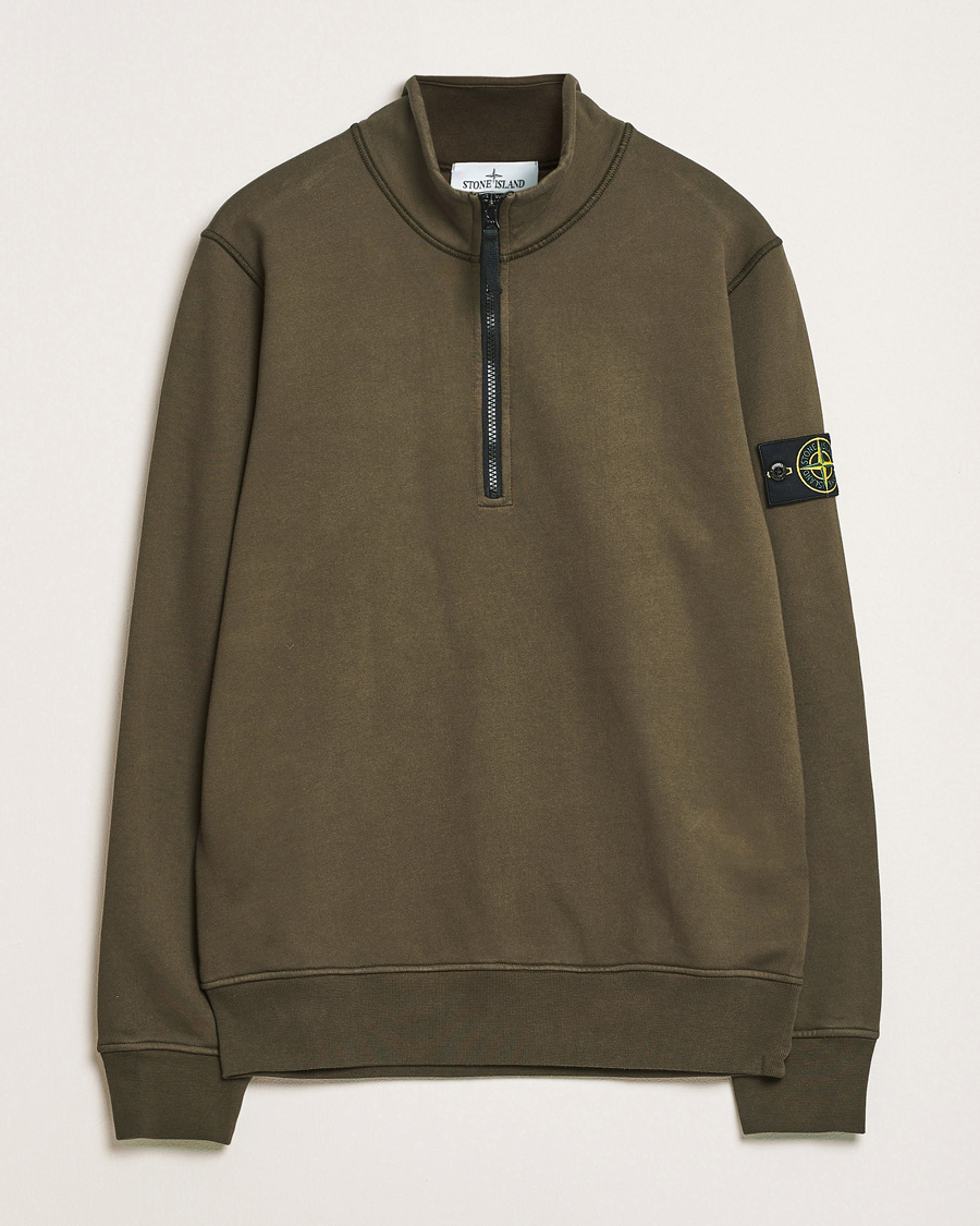 Herre | Gensere | Stone Island | Garment Dyed Fleece Half Zip Military Green