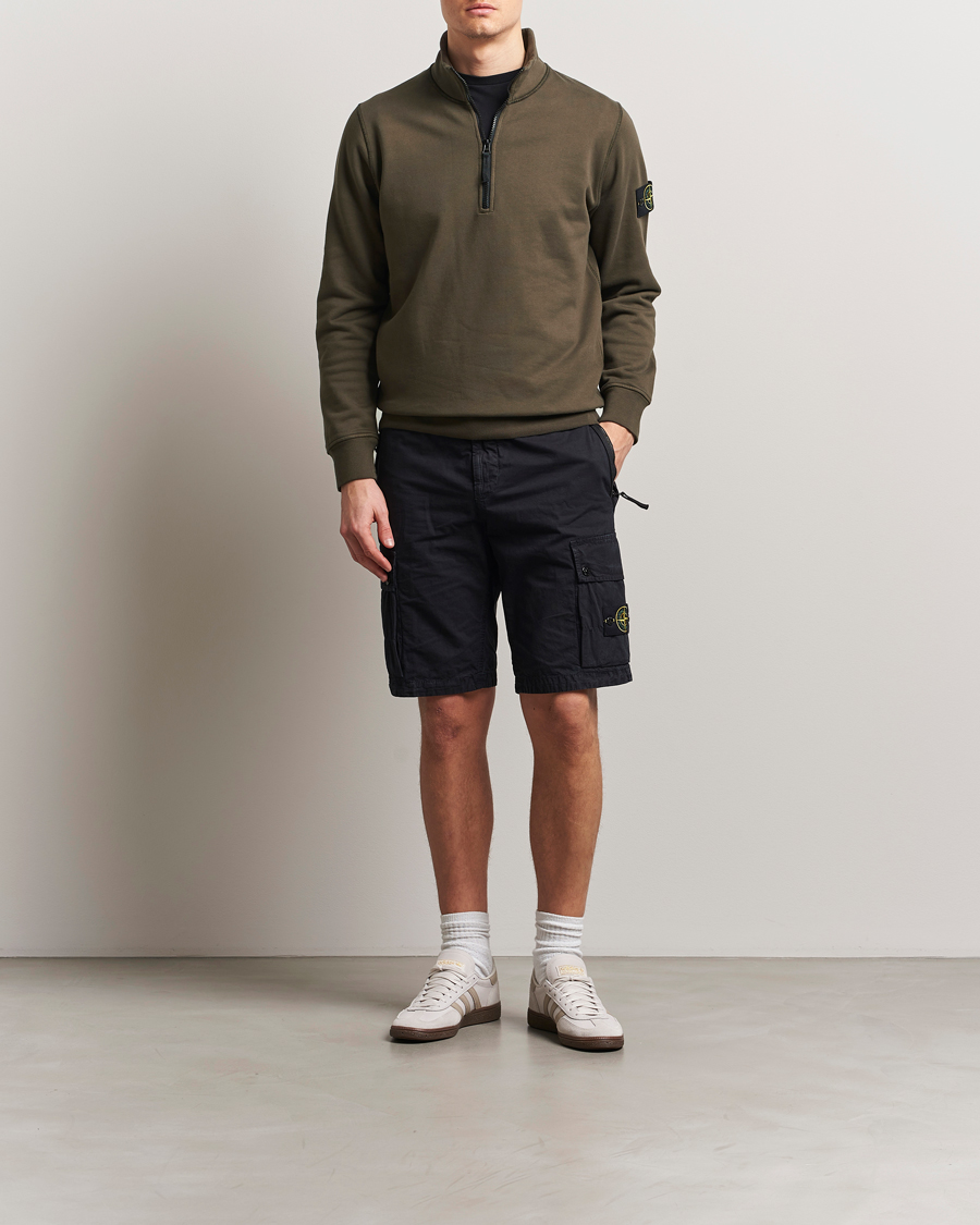 Herre | Gensere | Stone Island | Garment Dyed Fleece Half Zip Military Green
