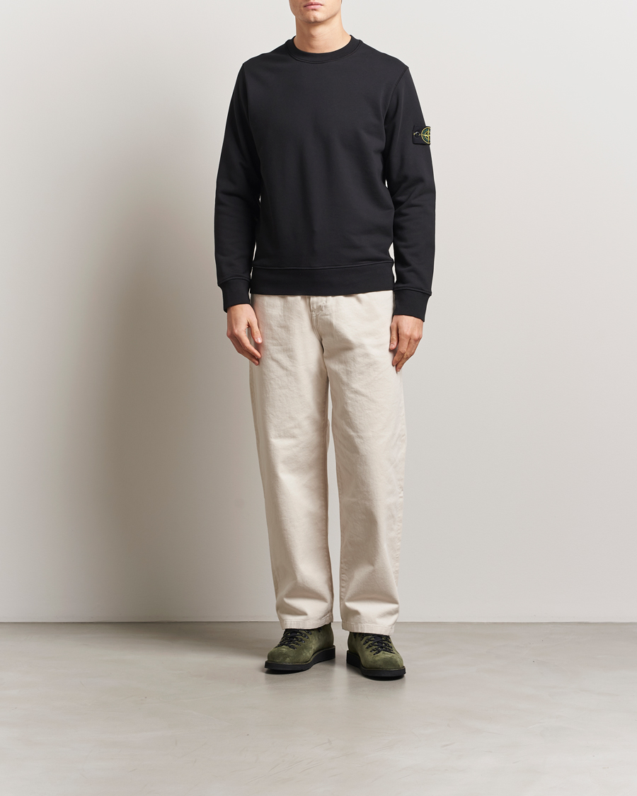 Herre | Gensere | Stone Island | Garment Dyed Fleece Sweatshirt Black