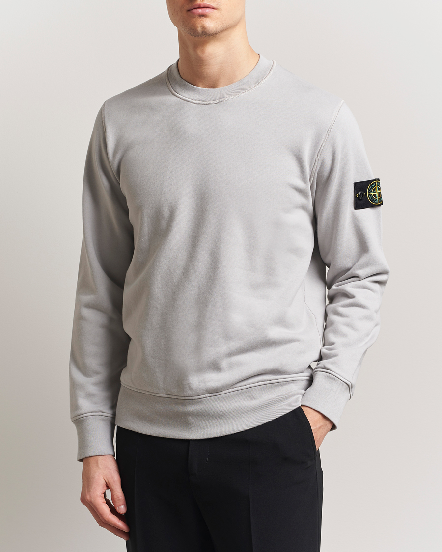 Herre | Gensere | Stone Island | Garment Dyed Fleece Sweatshirt Pearl Grey