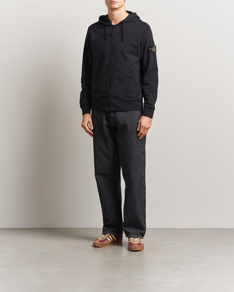 Herre | Gensere | Stone Island | Garment Dyed Fleece Full Zip Hood Black
