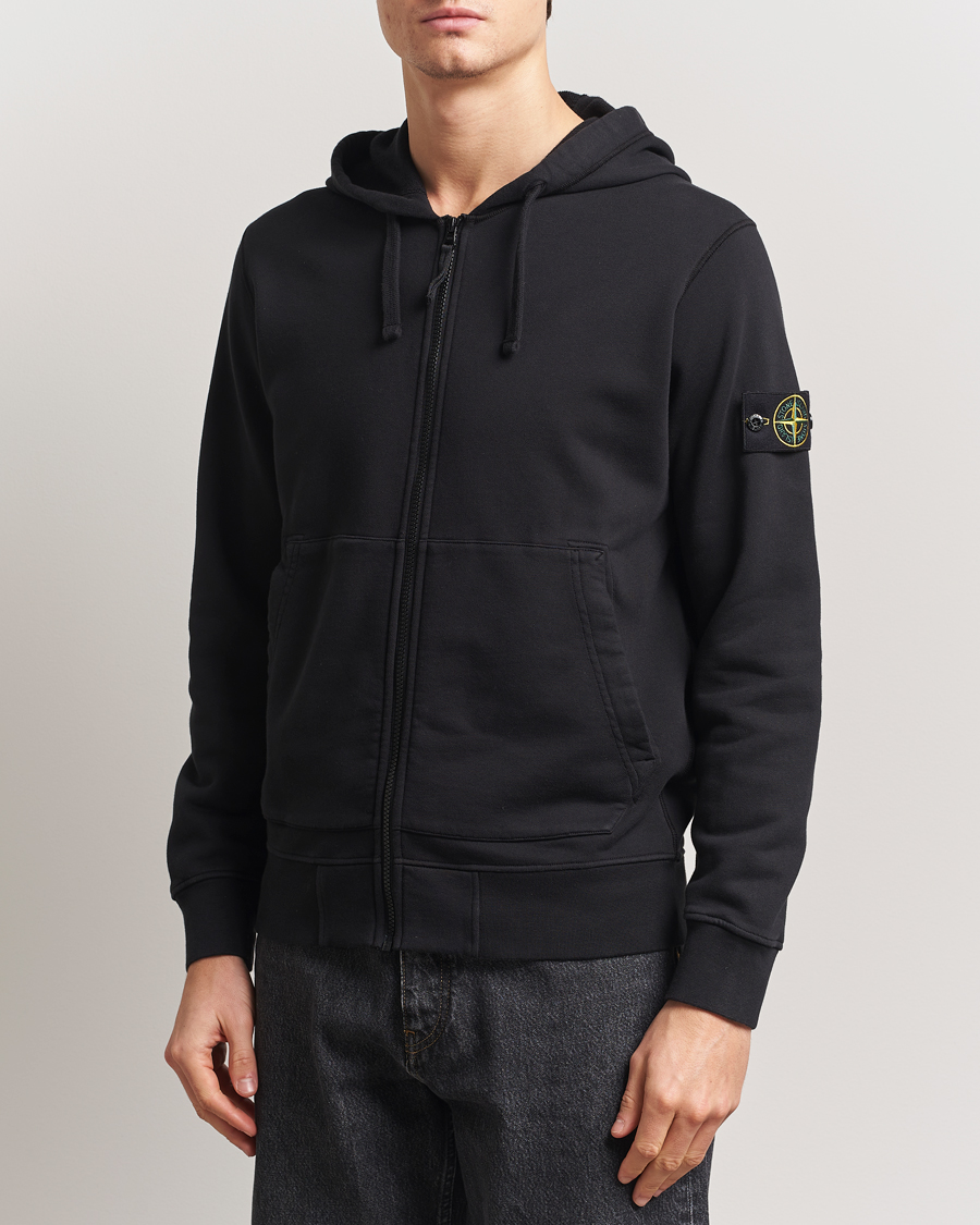 Herre | Gensere | Stone Island | Garment Dyed Fleece Full Zip Hood Black