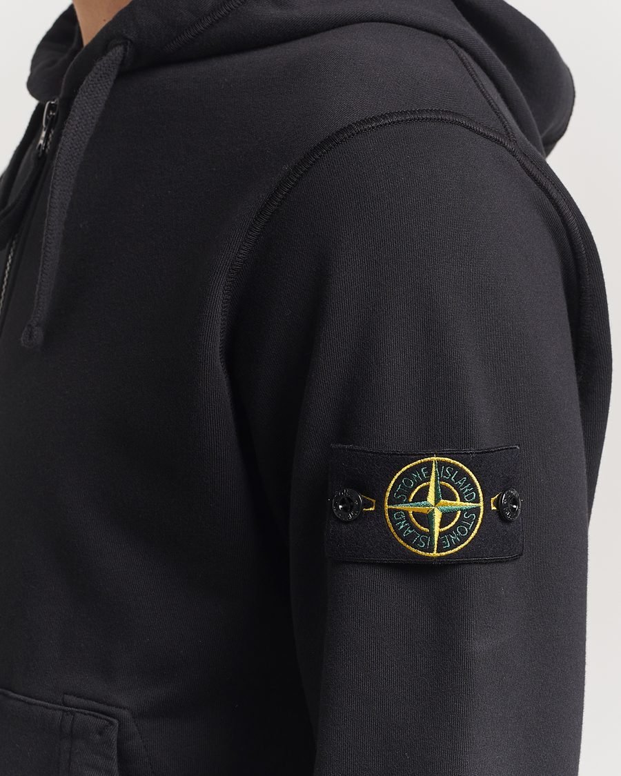 Herre | Gensere | Stone Island | Garment Dyed Fleece Full Zip Hood Black