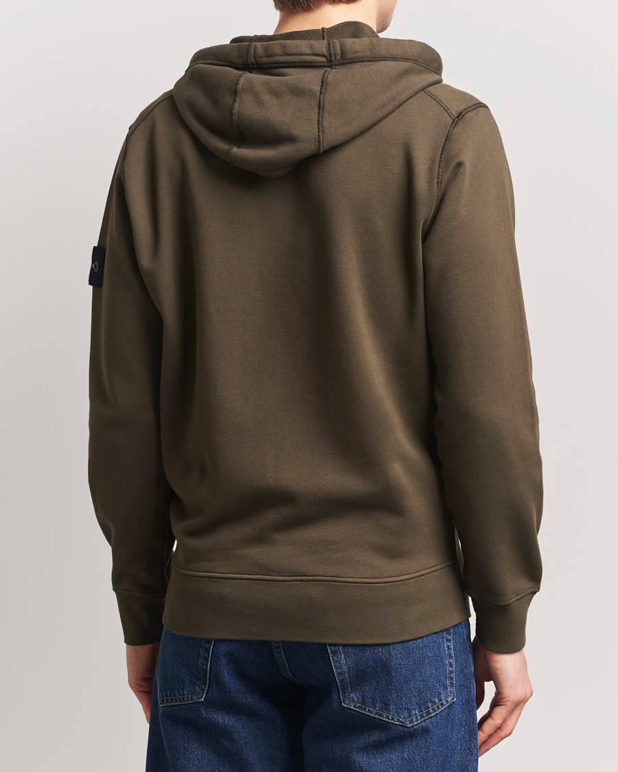 Herre | Gensere | Stone Island | Garment Dyed Fleece Full Zip Hood Military Green