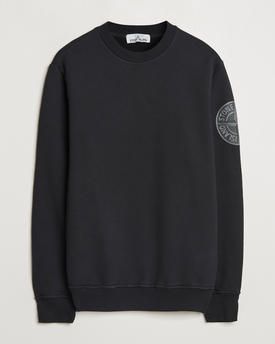 Herre | Gensere | Stone Island | Garment Dyed Fleece Sleeve Logo Sweatshirt Black