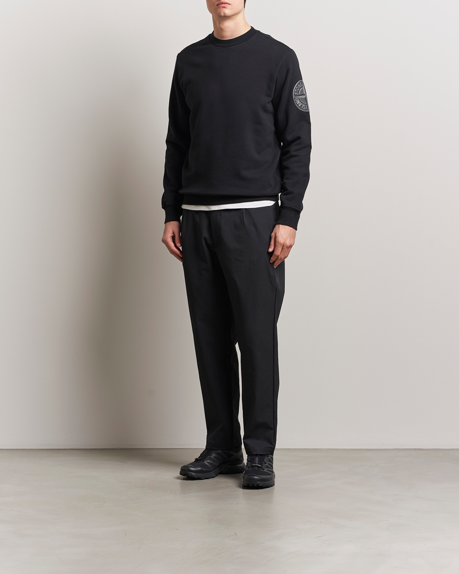 Herre | Gensere | Stone Island | Garment Dyed Fleece Sleeve Logo Sweatshirt Black